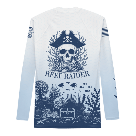 Reef Raider Rash Guard White & Blue - BraveGuard