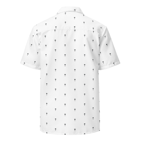 Classic White Palm Tree Button Tee - BraveGuard