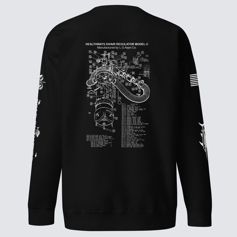 Diving Regulator Diagram Sweatshirt